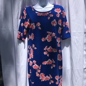 Women’s lularoe Julia blue and pink floral medium